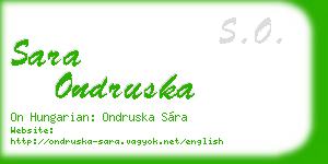 sara ondruska business card